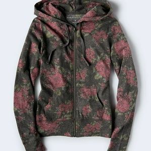 NWT Floral Zip Up Hoodie